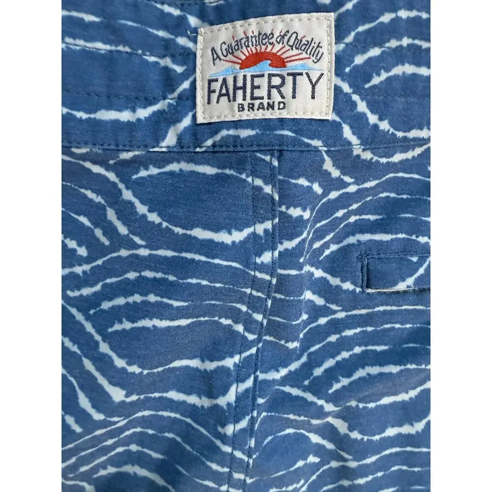 Faherty Classic Boardshort Swim Trunks 7” Inseam Wave Dye Navy Size 31
